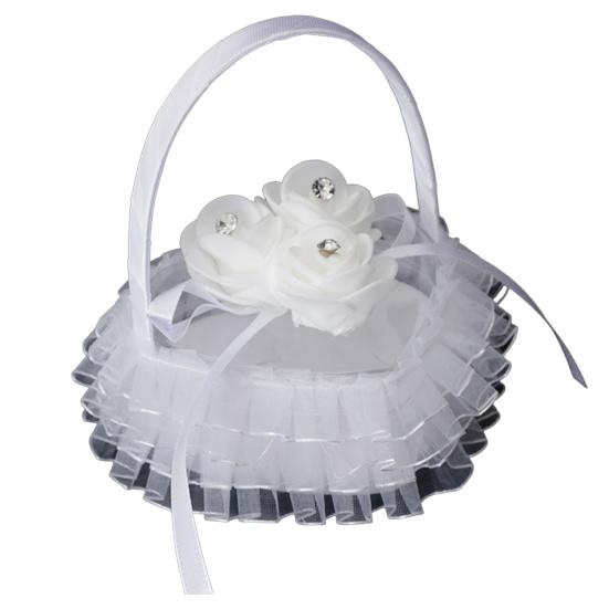 Wedding Ring Pillow Rose Bow-knot Flower Ruffle Lace Hold Ring Exquisite Wedding Elegant Lace Jewelry Case Wedding Prop