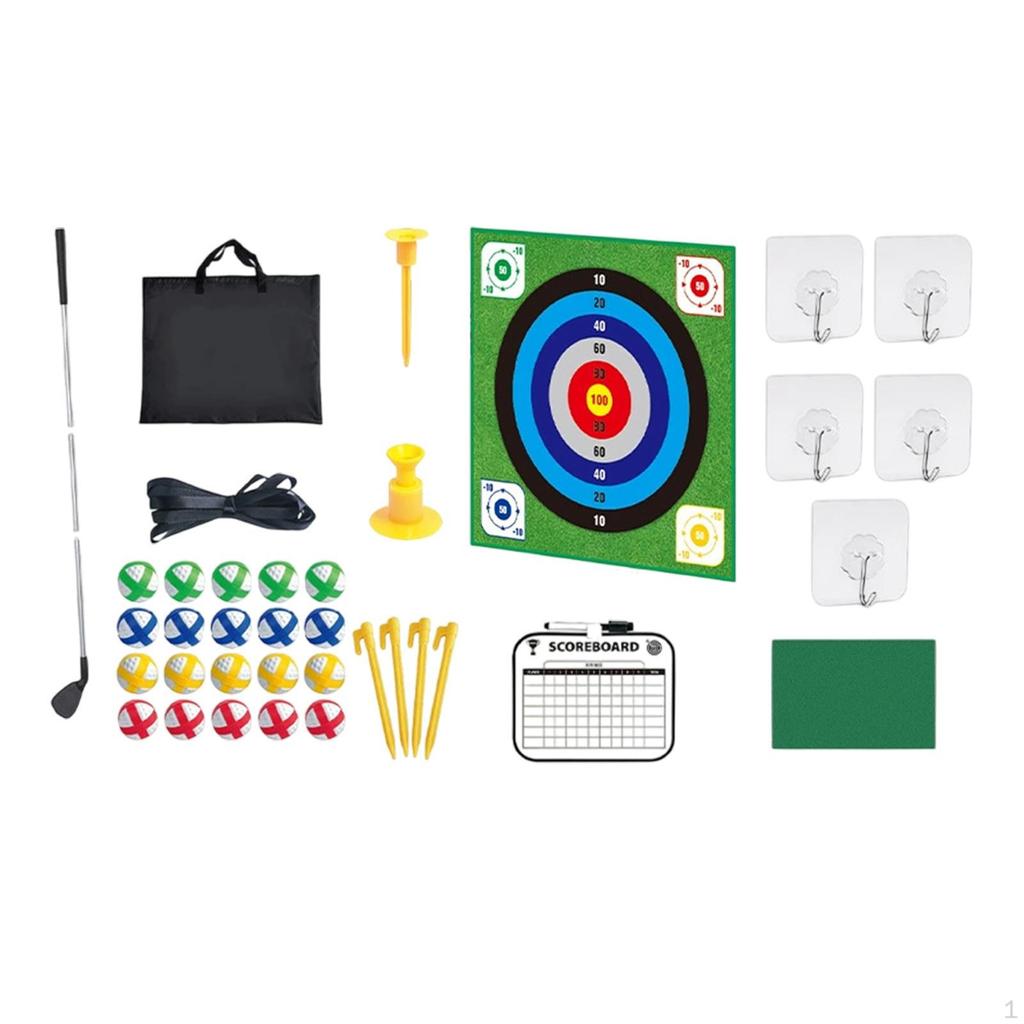 Children Golf Game Mat Set and Balls for Adults Family Backyard Toys Style A