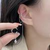 Asymetrické klipy na uši s třásněmi Lehký luxusní high-endový vzhled Pro zeštíhlení obličeje a výklenkové náušnice bez piercingu uší Ozdoba uší