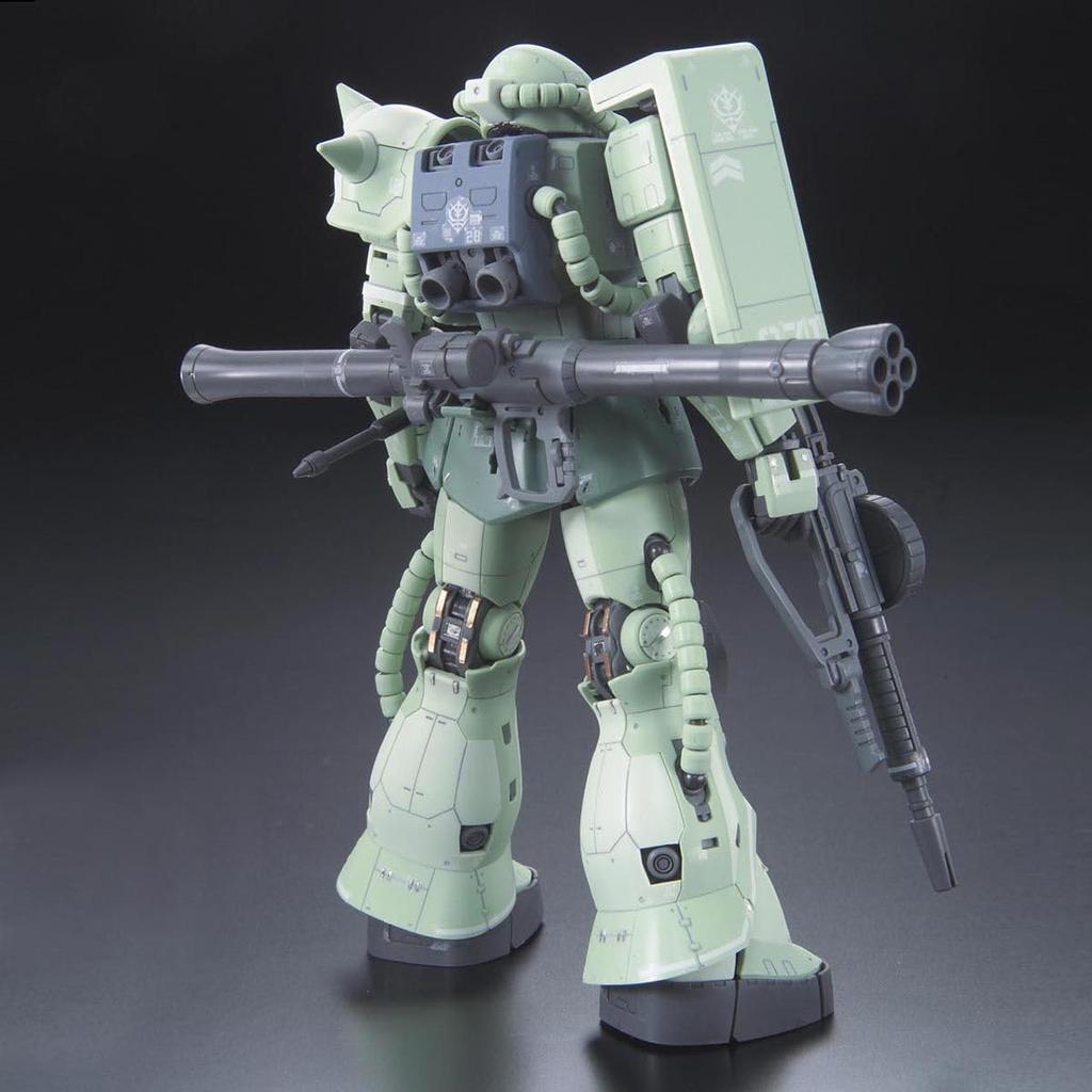 BANDAI SPIRITS RG Mobile Suit Gundam Mass Production Type Zaku Scale Plastic Model Kit MS-06F 1/144 Pre-Colored
