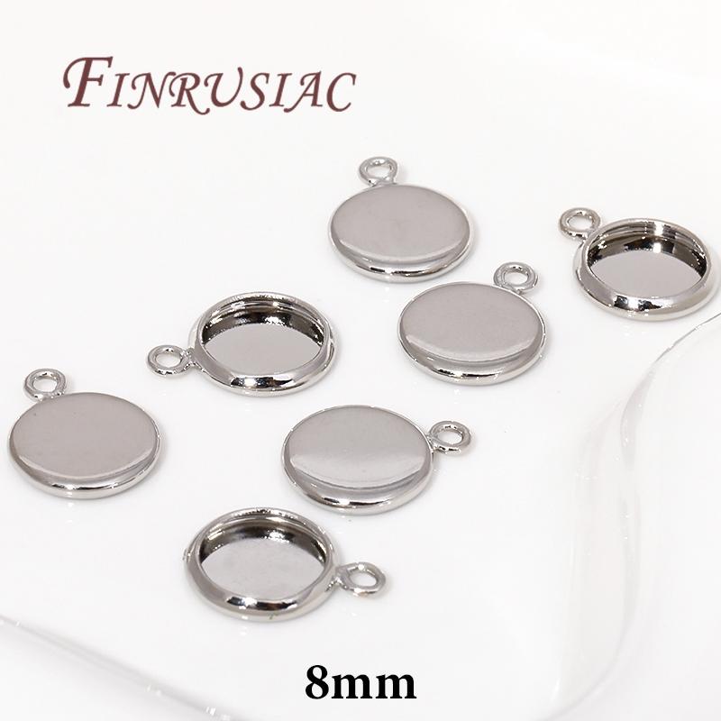 6/8/10mm Cabochon Base Tray Bezels Blank Setting For DIY Blank Pendant Trays Supplies For Jewelry Making Accessories