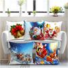 Soft Fabric Designer Decorative Printed Merry Christmas Theme Cushion Cover Xmas Decorations for Sofa Living Room Set of 5 12 X 12 Inch Multi