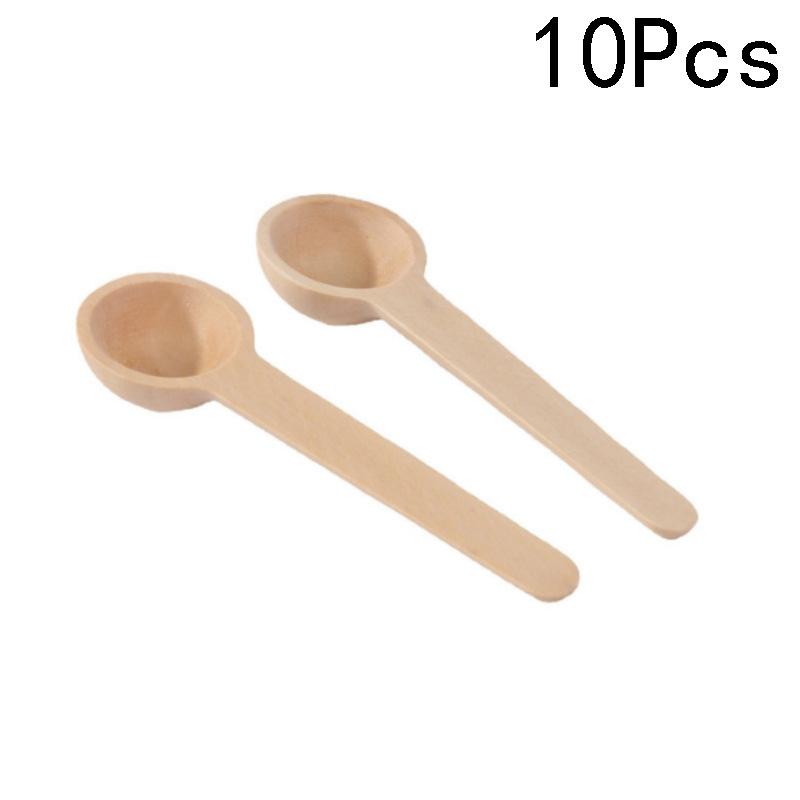 10PCS Mini Wooden Spoons Kitchen Spice Spoon Small Short Condiment Spoons Lot KTY