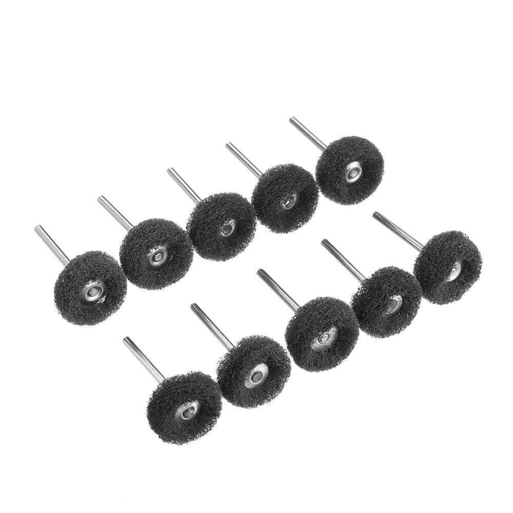 10pcs Burnish Accessories Grinding Drill Abrasive Brush Polishing Wheel Nylon Buffing with 3mm Shank