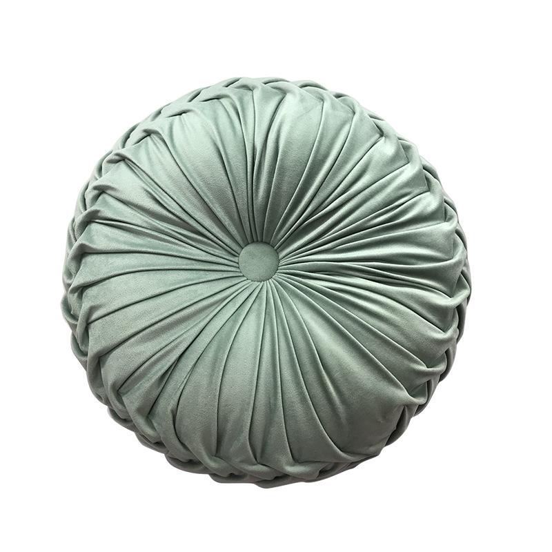 1psc Soft Velvet Round Pillow Cushion High Quality Solid Color Pumpkin Shape Sofa Pillows Home Decor Floor Pouf Seat Cushions