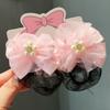 2PCS Fashion Headdress Girls Elastic Hair Net Spring Clip Hair Bun Cover Sweet Ballet Hair Net Kids
