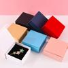 Cardboard Jewelry Box Necklace Organizer Gift Container Display Boxes Solid Color Blue Case Storing Displaying
