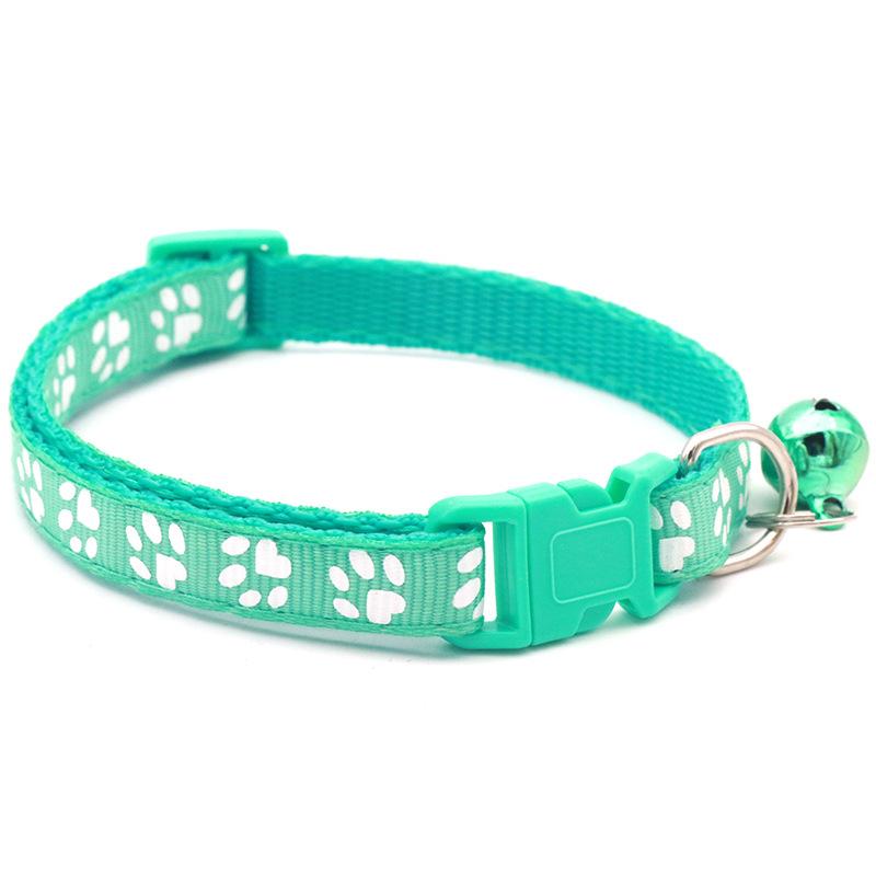 Stylish Pet Collar with Paw Prints, Bells and Adhesive Stickers, Ideal for Cats and Small Dogs