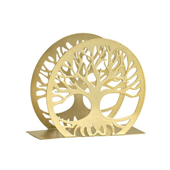 Deer Napkin Holder for Table Standing Animal Forest Tree Tissue Dispenser Round Metal Rustic Cloth Napkins Holder for Kitchen Farmhouse