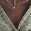Women Multi-layer Moon Map Necklace Circle Multilayer Alloy Geometric Necklace Charm KTJ