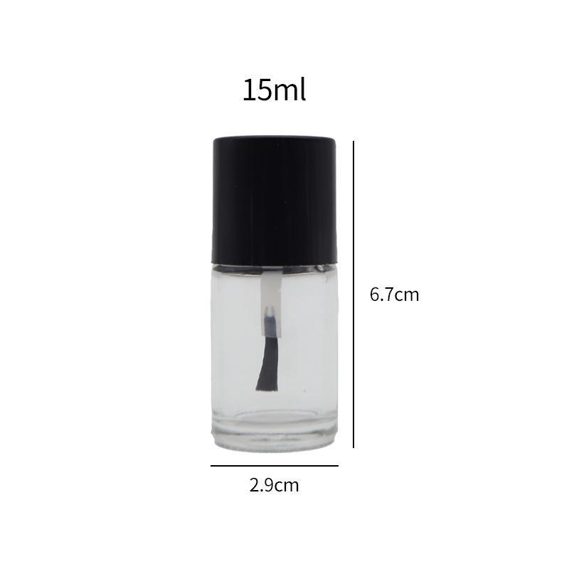 Flacon rotund transparent pentru oja de 10 ml cu pensula