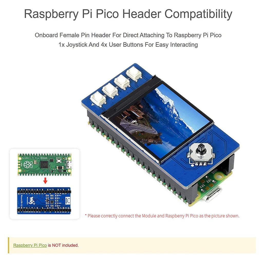 AA58 Waveshare 1.3 Inch LCD Display for Raspberry Pi Pico, IPS Screen Display Module, 65K RGB Colors, 240X240 Pixels