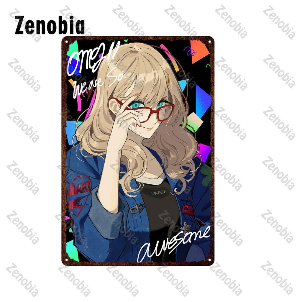 Vintage Anime Metal Sign Professional Attire Pajamas Girls Tin Poster for Bar Pub Home Wall Decor Unique Plaque Decoration