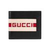 Vintage Jacquard Striped Short Fold Leather Wallet Men Wallets Black 408827CWGRN1094