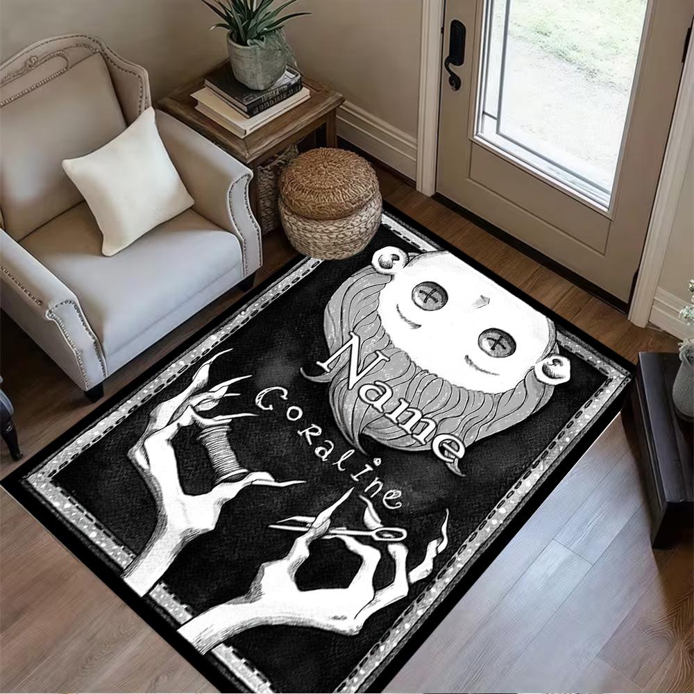 Name Coraline Hands Customize Text Floor Mat Design for Hallway Dining Room Kitchen Outdoor Antislip Carpet Office Home Decor Wedding Party Gift