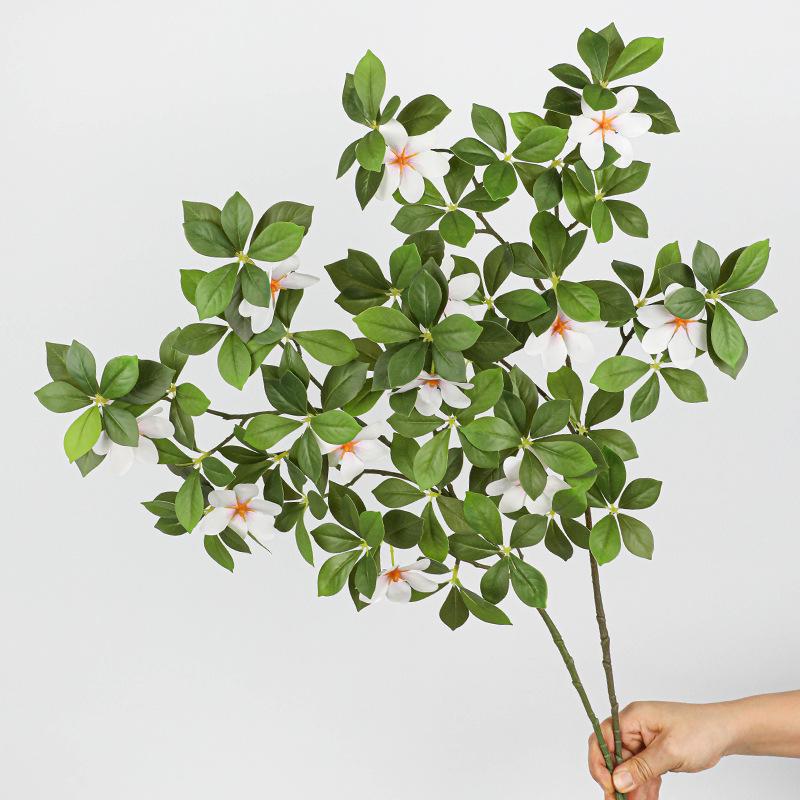 Gardenia Leaf and Flower Artificial Greenery for Home Decoration - Forest Style Wall Decor