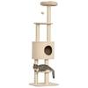 Cat Tree with Scratching Post Climbing Tree for Cats Condo and Platforms High-Density Plush 148 Cm Beige