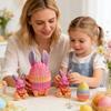 2 Pcs 3D Printed Easter Egg with Bunny Inside Prefilled Easter Bunny Egg for Easter Basket Stuffers Spring Party Decor