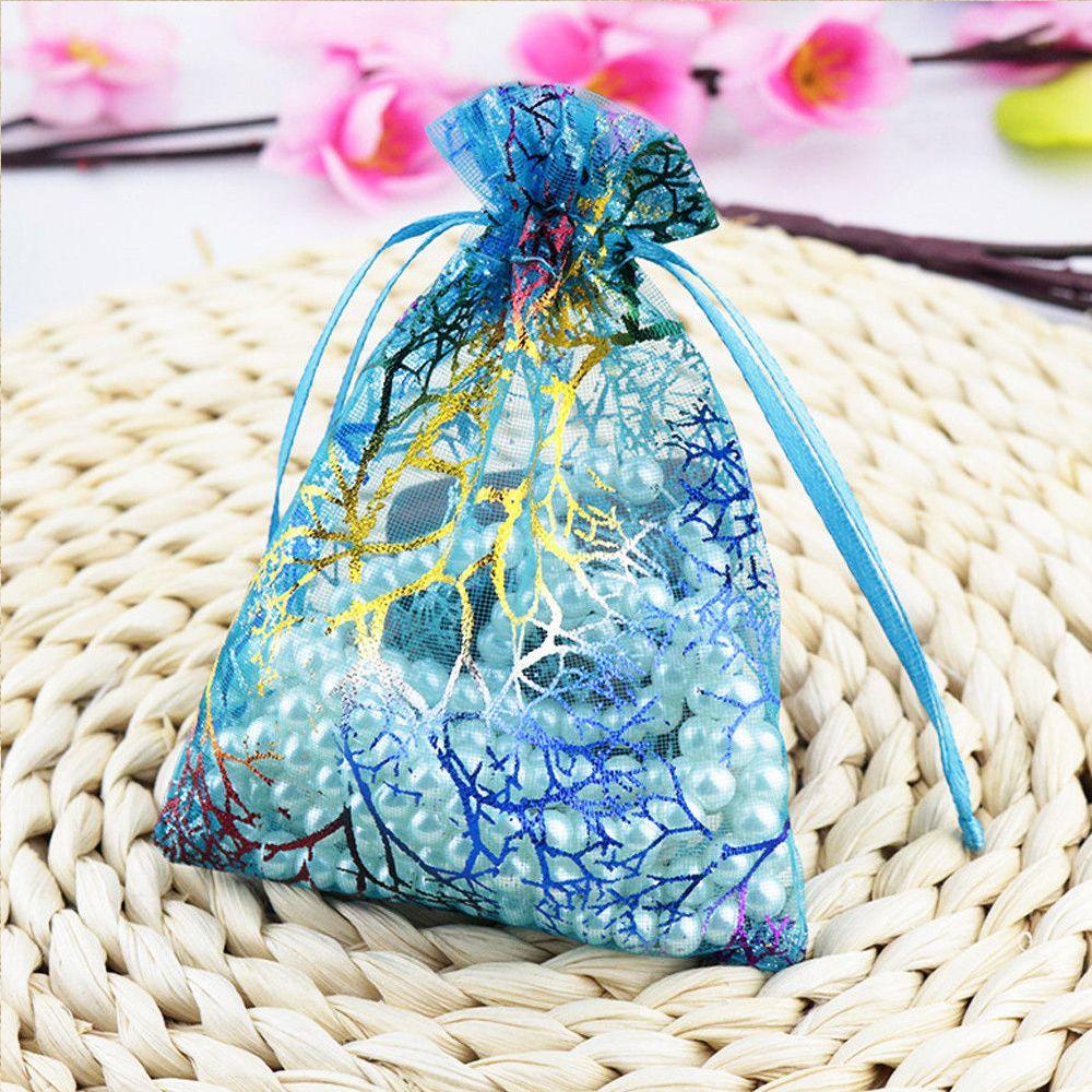Pouches Wrapping Supplies Jewelry Gift Package Candy Pouch Organza Bag Drawstring Hot Stamping