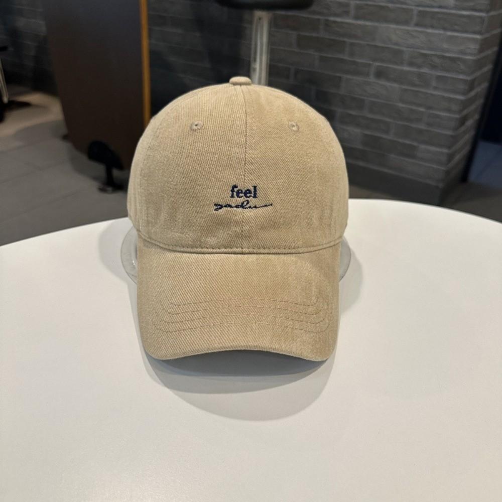 Fashion Adjustable Rugged Baseball Cap Embroidery Letter Wide Brim Sun Hat Solid Color Duck Tongue Cap For Women