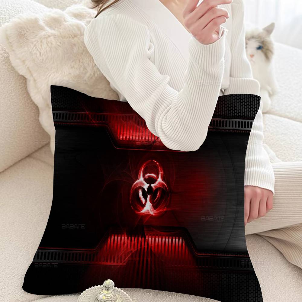 Games Biohazard Logo Pillow Cover Sofa Cushion Cover Home Room Decoration Children Gift