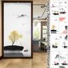 Chinese Artistic Landscape Painting Window Film Opaque Static Cling No Glue Decor Glass Sticker Window Privacy Protection Film