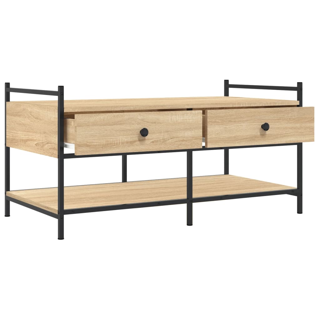 Coffee Table Sonoma Oak 99x50x50 Cm Wood Based Panel