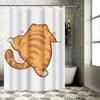 "Cute Cartoon Cat Shower Curtain, Waterproof & Mildew-Resistant Bath Curtain with Fun Design for Family Bathroom Decor"