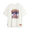 Tricou Confortabil Casual Simplu cu Gât Rotund Pulover Larg cu Imprimeu Litere Mânecă Scurtă Bărbați Topuri Alb Murdar AHSU417-2