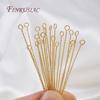 50Pcs/Lot 18K Gold Plated Pins For Jewelry,Brass Eye Pins For Earring Making DIY Beading Accessories