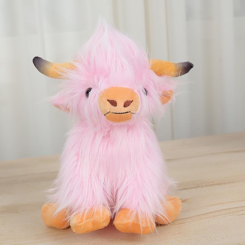 25Cm In Stock Scottish Highland Cow Plush Toy Stuffed Animal Soft Long Hair Fluffy Doll Kids Gift Home Decor