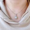 Sparkling Drop Pendant Necklace Women Cubic Zirconia Necklace Elegant Wedding Necklace Jewelry Gift for Mom Wife Her