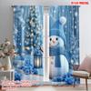 2 Stück, 2D-Flachdruck Vorhänge Niedlicher Schneemann Weihnachten Winter Dekorationen (2) Strapazierfähiges Polyester (ohne Stange) Dekorationen Für