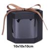 10 Pcs Cake Box Packaging Paper Bags Hexagon Candy Boxes With Clear Pvc Window Birthday Gift Box Presents Sweets Package