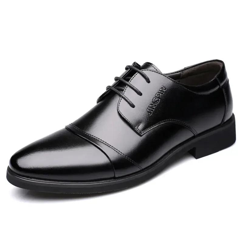 Pointed Toe Brown Dress Shoes Man Black Social Shoe for Men Italian Cheap Clearance Legitimate Leather 39 High Quality Fashion