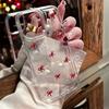 Glitzer 3D Kleiner Roter Schleifenknoten Hülle Für iPhone 17 Air 16 15 12 11 Pro Max 14 Plus XS MAX XR Mädchen Transparentes Epoxid Weiche Hülle