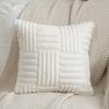 2pcs, Soft Corduroy Aesthetic Throw Pillow Covers, 18in*18in, Farmhouse Corduroy Striped Patchwork Windmill Textured Square Cushion Covers
