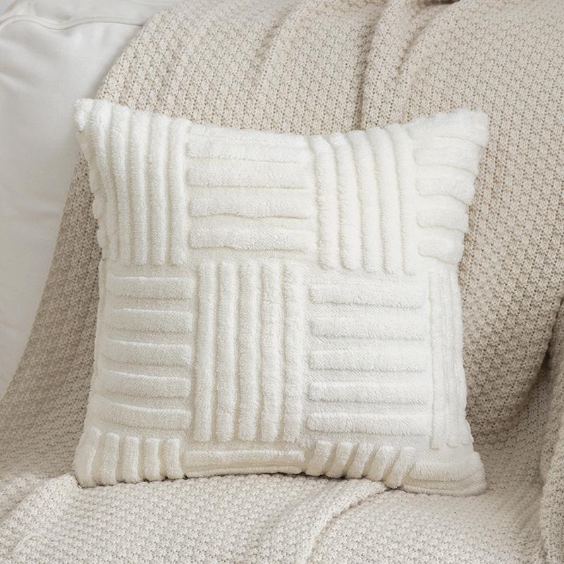2pcs, Soft Corduroy Aesthetic Throw Pillow Covers, 18in*18in, Farmhouse Corduroy Striped Patchwork Windmill Textured Square Cushion Covers