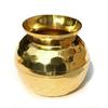 India Lota Kalash de Latón Puro con Corte Diamante para Puja de Diwali, Templo Casero, 500ml (4 pulgadas)