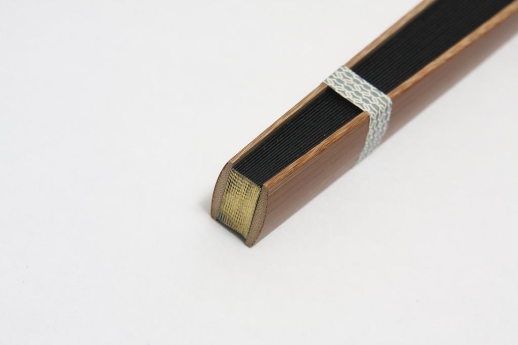 [Hasegawa] Large Size Folding Fan, Handmade by Kyoto Craftsmen, with Fan Case, in Wooden Box, Black