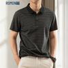 Men's Summer Ice Silk Striped Polo Shirt