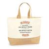 Beach Tote Bag - PLANETEE - An Equally Great Cabinetmaker - Natural Jute - Custom Printing - Made In France