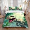 3pcs Dinosaur Print Duvet Cover Set - Machine Washable, Includes 1 Cover and 2 Pillowcases, No Core Included Yy251013119