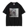 T-shirt Mème Chat Mignon Drôle Stressé Été Homme Femme Décontracté Ample Oversize T-shirts T-shirts Manches Courtes Femme