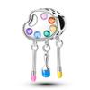 Sparkling copper Colorful Zircon Fixed Clip Bead Charms Angel Dangle Charm Compatible With Bracelets Necklaces Exquisite Gifts