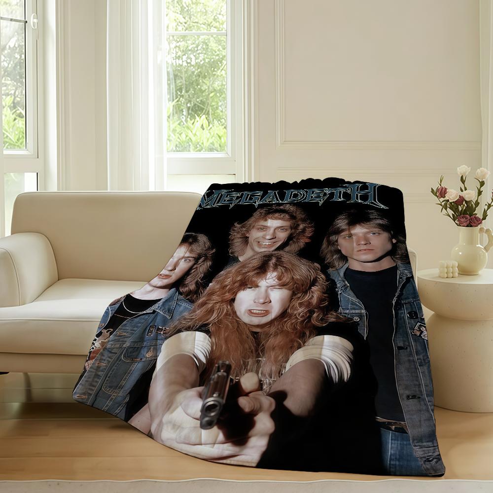 Rock Band M Megadeth Blanket For Sofa Office Bed Plane Travel Sleep Read Relax Camping Soft And Warm
