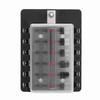 12 Way Circuit Blade Fuse Box Standard ATO ATC Block Holder Kit with PC Terminal for Car Boat