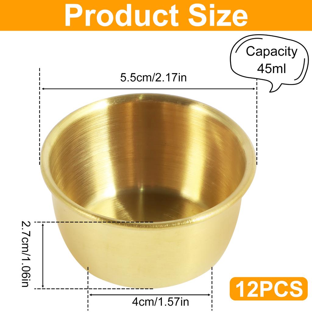 12/40Pcs Sauce Dipping Bowl Stainless Steel Dipping Cups Sauce Dishes 45/55ml Mini Seasoning Cups for Soy, BBQ, Sushi, Party