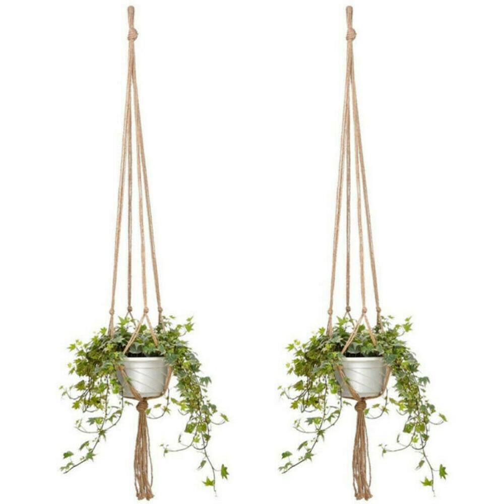 6PCS Macrame Plant Hangers Vintage Ropes Basket Outdoor Pot Holder Flower Garden Plant Hanger Indoor Wall Hanging Plant Pots