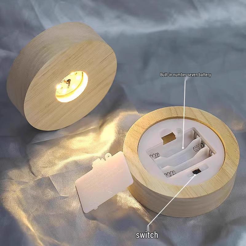 Illuminated Luxury Wooden Coaster for Wine Glasses and Cocktails